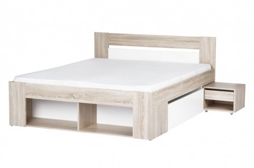 Ліжко MILO 09 SZYNAKA дуб sonoma / білий